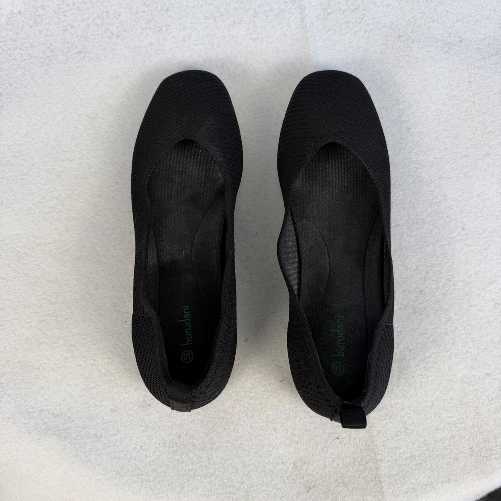 Burudani Black Knit Square Toe Ballet Flats Womens US 10 UK 8 Casual Office - Picture 8 of 10